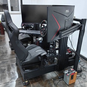 Simulateur profil aluminium volant personnalisé Cockpit simulateur de jeu de conduite superbe Cockpit avec vraie chaise course - Product Image 5