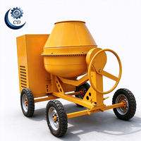 Petite bétonnière diesel à 4 roues, machine de mélange mobile portable pour la construction routière et le mélange de matériaux agricoles