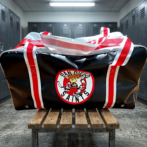 Sac de sport San Diego Saints Hockey en vinyle noir pour équipement sportif d'équipe - Product Image 3