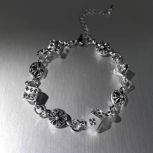 Bracciale Woying con Ciondolo a Dado Antico, Placcato Oro in Lega, Catena Regolabile, Design Unisex, Stile Punk, Gioiello Audace per Donne - Product Image 1