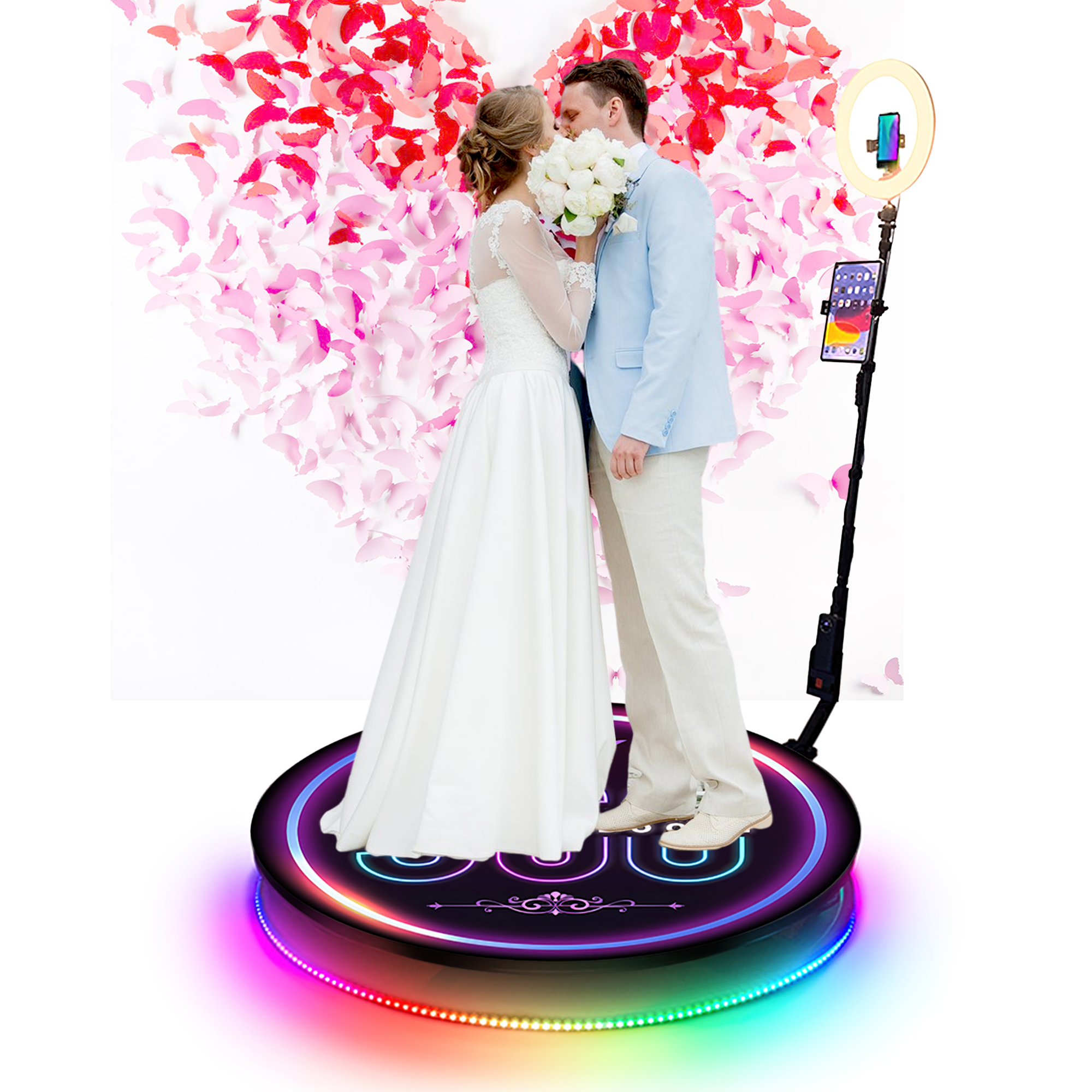 Новый панорамный Rgb Световой Стенд аксессуары классический тип 360 видеобудка фотобудка с принтером и камерой