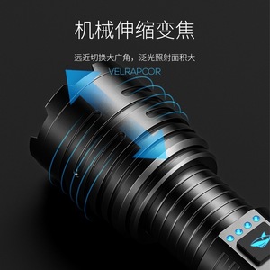 ไฟฉาย LED แบบชาร์จไฟได้ยี่ห้อ Smiling Shark 3 แหล่งกำเนิดแสง ซูมโฟกัส ไฟฉายกำลังสูง - Product Image 4
