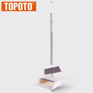 TOPOTO 베스트 셀러 새로운 디자인 청소 도구 긴 손잡이 가정용 바닥 Pp 빗자루 및 쓰레받을 세트