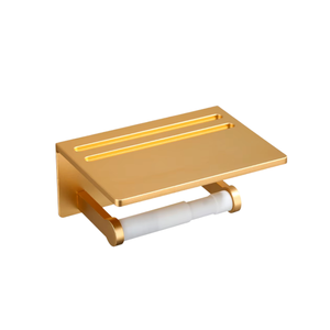 Porte-<span class=keywords><strong>papier</strong></span> <span class=keywords><strong>toilette</strong></span> doré avec étagère pour téléphone, en acier inoxydable SUS304, résistant à la rouille, distributeur de rouleaux de <span class=keywords><strong>papier</strong></span> <span class=keywords><strong>toilette</strong></span> mural - Product Image 1