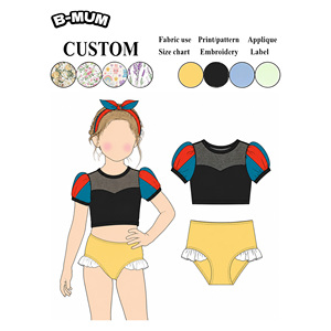 Girls 2-Piece Bikini Swimsuit 2-6Y Spandex/Nylon Breathable Quick Dry Washable Summer Beachwear Custom Logo Wholesale