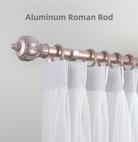 Tringles à rideaux romaines doubles dorées modernes sur mesure, en aluminium de haute qualité, écologiques, robustes, longueur personnalisable, faciles à installer