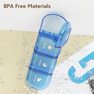 Organizador <span class=keywords><strong>de</strong></span> pastillas semanal personalizable <span class=keywords><strong>de</strong></span> 7 días Gujia, almacenamiento extraíble AM PM, caja <span class=keywords><strong>de</strong></span> Medicina 4 veces, pastillero <span class=keywords><strong>de</strong></span> plástico con 4 ranuras - Product Image 6