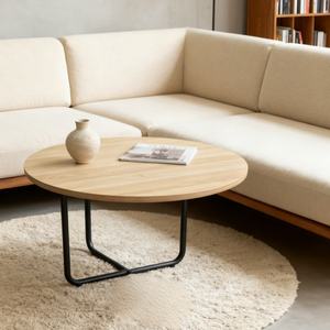 طاولة قهوة دائرية ثلاثية الأرجل بتصميم عصري بسيط لغرفة المعيشة من زيري - Product Image 3