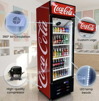 Réfrigérateur commercial vertical à porte vitrée pour boissons, congélateur, refroidisseur à porte simple