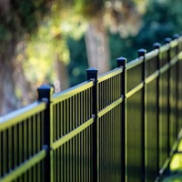 Clôture de sécurité en acier galvanisé noir anti-vent et anti-poussière pour jardin avant, piquets de 1,5 m thermolaqués