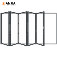 Porte pliante en verre aluminium au design moderne personnalisé, porte de séparation commerciale, porte d'entrée pliante, portes commerciales pliantes