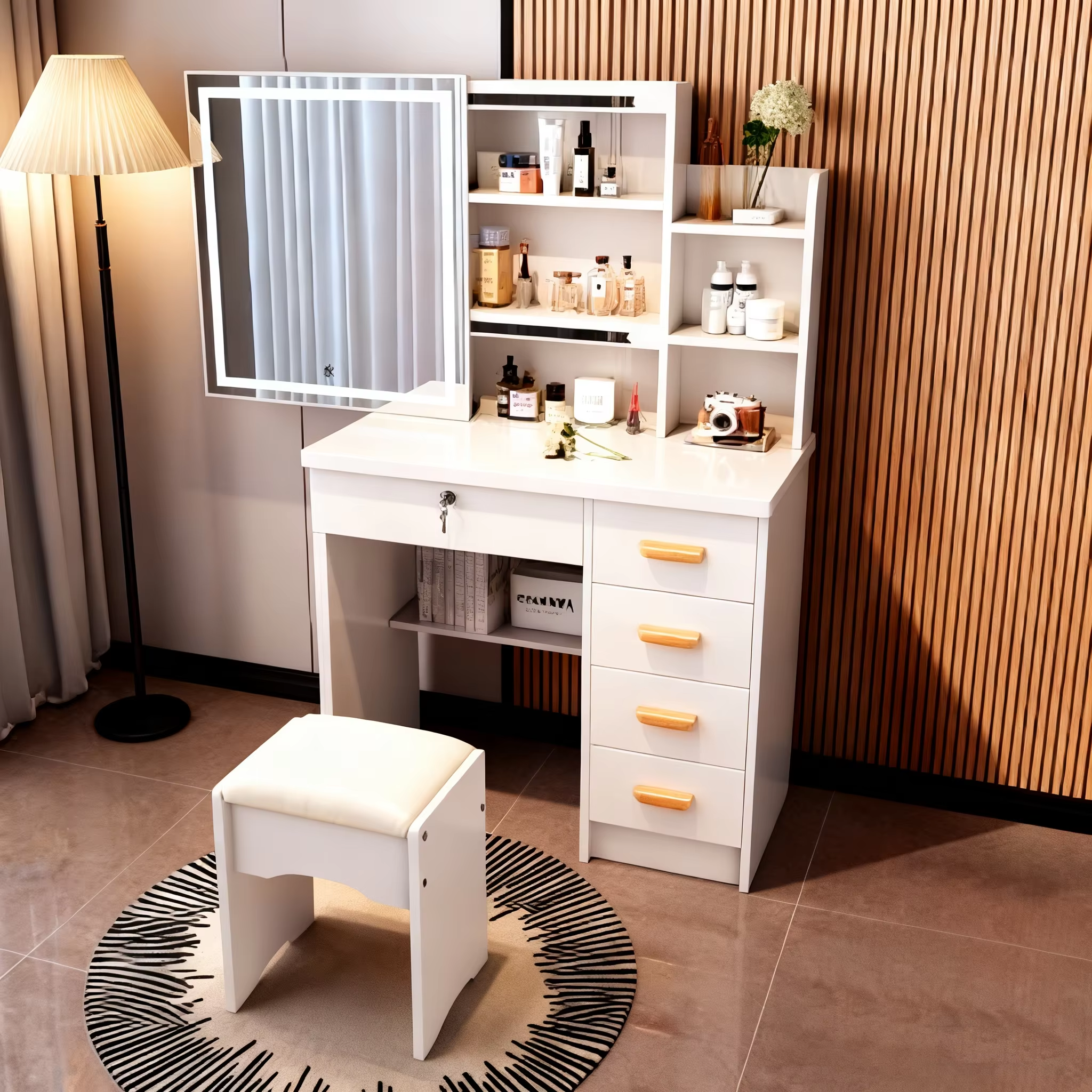 80# Gabinete derecho iluminado 198 blanco