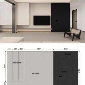 Customized Durable Eco-Friendly Wood <b>TV</b> <b>Wall</b> Protective Panel Invisible Door <b>for</b> Minimalist Home Furniture Living Room Hotel - Product Image 4