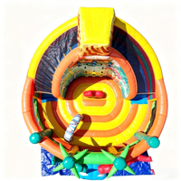 Château gonflable à thème volcanique de dinosaures avec aire de jeux, utilisation sèche et humide, équipement de divertissement pour fêtes d'enfants