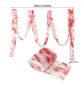 Fête d'Halloween Maison Hantée Décoration de Scène de Maison 5M Tissu de <span class=keywords><strong>Bandage</strong></span> de Gaze Sanglante HOLL-005 - Product Image 5
