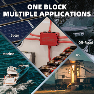 Barre omnibus solaire en cuivre 500A 48V CC en vrac avec goujons 4*5/16"(M8)+2*3/8"(M10), certifiée RoHS et CE, blocs de distribution pour bateaux et applications automobiles - Product Image 6