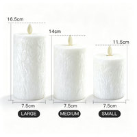 Set Lilin LED Grosir 3x4 5 6 Inci Lilin Kristal Putih Sumbu Bergerak Cahaya Hangat Dekorasi Rumah Hadiah
