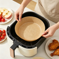 Papier sulfurisé double face en silicone de qualité alimentaire pour friteuse à air, résistant aux hautes températures, antiadhésif, jetable, imperméable, pour gâteaux et sandwichs