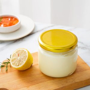 Frascos de vidrio para salsa de tomate y chile caliente, redondos transparentes, personalizados, vacíos, de 350ml, contenedores de almacenamiento con tapas TW negras - Product Image 1