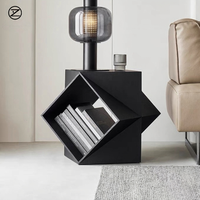 Table d'appoint polyèdre en bois massif, table basse mobile en noyer noir d'Amérique du Nord, personnalisable
