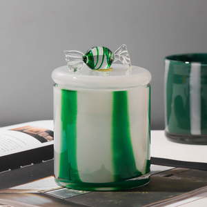 Vase Organisateur en Verre <span class=keywords><strong>Soufflé</strong></span> Artisanal Ortus Home, Rayures Noires et Taches, Résistant à la Chaleur, <span class=keywords><strong>pour</strong></span> Décoration Moderne, Faible MOQ - Product Image 6