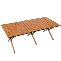 Aluminium-Vierkantrohr Roll-Up Klapptisch Tragbarer Camping-Picknick-Grilltisch für Draußen
