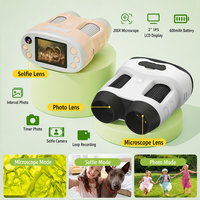 Cámara Portátil para Niños con Zoom Digital 16X, Lente para Selfies, Transferencia a PC, Juguete de Experimentación Científica para Niños, Microscopio