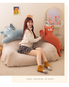 Oreiller long original pour chat Maillard mignon peluche coussin tête de lit canapé <span class=keywords><strong>Anime</strong></span> corps égal oreiller long jet - Product Image 2