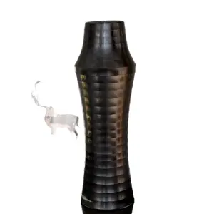 boeket glas cilinder vazen Suppliers-Nordic Zwarte Cilinder Glas Vazen Plant Bloem Glazen Pot Voor Boeket Tafel Decoratie