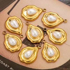 จี้ไข่มุกสไตล์บาโรกฝรั่งเศส ชุบทอง 18K PVD บนสแตนเลสสตีล สำหรับทำเครื่องประดับ |   กันน้ำและป้องกันการแพ้ - Product Image 3