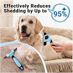 Pettine per toelettatura cani Elecpet all'ingrosso, spazzola rimuovi peli animali, pettine semplice riutilizzabile in acciaio inossidabile per la toelettatura di cani, all'ingrosso - Product Image 3