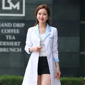 Vente en gros d'uniformes de laboratoire à manches longues et à manches courtes pour femmes Vêtements de travail Pharmacie Manteau blanc Costume Femme Spa Salon de beauté Robe - Product Image 5