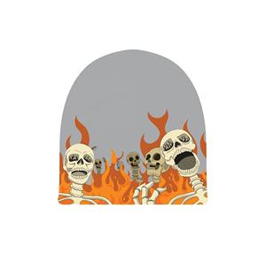 सस्ती महिलाएं खोपड़ी और आग की लौ बुना हुआ हैमेन ट्रांसफर प्रिंट शीतकालीन हैट ऐक्रेलिक बुना हुआ कस्टम महिला - Product Image 6