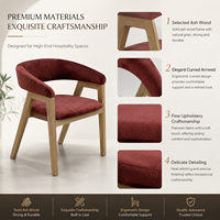 Chaise de salle à manger haut de gamme pour hôtel, chaise rembourrée pour restaurant, fauteuil en bois massif pour mobilier de salle à manger