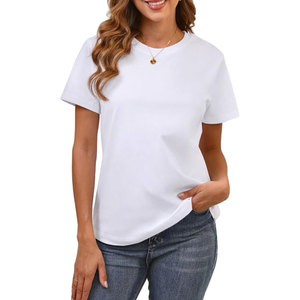 Camiseta de Mujer Profesional de Alta Calidad, Transpirable y Cómoda, Fabricación de Camisetas Lisas, Camiseta de Mujer Personalizada con Cuello Redondo - Product Image 1