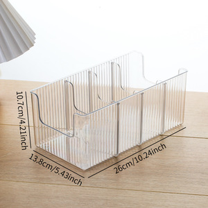 Transparent Detachable 4-Section Multi Compartment Cosmetic <b>Storage</b> <b>Box</b> 26cm Desktop Makeup Organizer Customizable Logo PET - Product Image 1