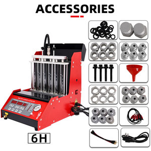 Machine de nettoyage et de test d'injecteurs d'essence KARJOYS KJ-6H 220V 100W <span class=keywords><strong>Rouge</strong></span> Nettoyeur à ultrasons 6 cylindres avec fonction de chauffage - Product Image 2
