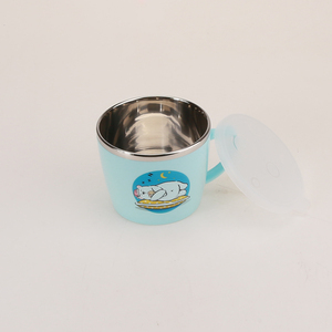 Cangkir minum anak-anak, Stainless Steel, cangkir susu desain kartun dengan tutup 500ml - Product Image 5