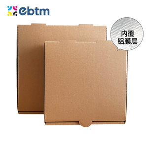 Boîte à pizza isolée en carton ondulé kraft brun noir avec feuille d'aluminium laminée, couleur personnalisée - 7/8/9/12 <span class=keywords><strong>pouces</strong></span> - Product Image 6
