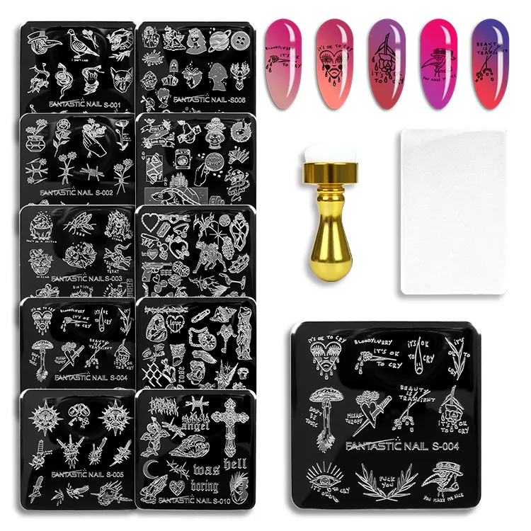 Manicure DIY Nail Printing Image Plates Abstract pattern Stamp Templates custom Nail Art Stamping Plates