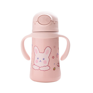 Biberón con pajita y asa, libre de BPA, diseño de dibujos animados, para niños de 1 a 2 años - Product Image 3