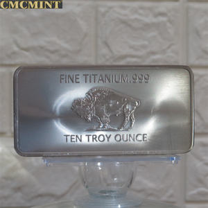Moneta in metallo titanio personalizzata 10 Oz 999 Fine Titanium Buffalo Bar titanio Coin Blanks - Product Image 3