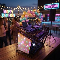 Éclairage LED, pupitre DJ en alliage d'aluminium, pliable, avec design modulaire, équipement DJ léger et portable à vendre
