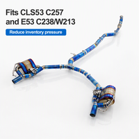 Système d'échappement complet en titane avec soupapes pour Mercedes CLS53 AMG C257 M256 3.0T 2018+ |   Télécommande à quatre pointes bleues brûlées en gros