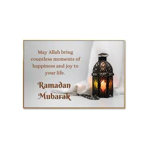 JIEKAI Ramadan Mubarak Wall Painting High Quality Framed Islamic Crystal Porcelain Painting Islam