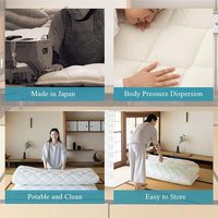 Surmatelas Futon Japonais 140X200 Cm, Fabriqué au Japon, Pliable, Sommeil Traditionnel, Lit au Sol, Tapis Tatami, Topper Coton