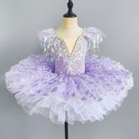 2025 robe de danse de Ballet pour enfants manches courtes Tutu dentelle Costume Ballet Performance porter pour enfants rivaliser jupe costume