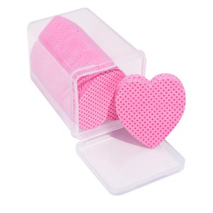 Toallitas para Uñas de Marca Privada en Caja de Plástico, Toallitas para Limpiar Pestañas y Uñas Sin Pelusa, Toallitas Rosadas con Forma de Corazón para Remover Esmalte de Uñas, 200 Unidades - Product Image 4