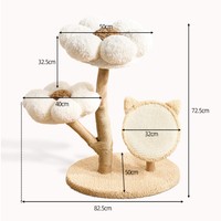 Arbre à chat en bois de luxe moderne en gros, maison pour animaux de compagnie, lit doux pour chat avec griffoir en sisal pour grimper et sauter
