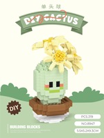 CLC8945-8953 Ensemble de construction de cactus en micro-particules, modèle éducatif à assembler pour exposition, jouets et cadeaux pour enfants